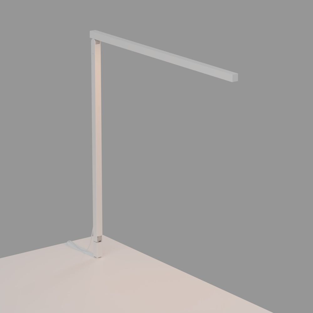Koncept Lighting ZBD1000-W-MWT-THR Z-Bar Solo LED Desk Lamp Gen 4 with through-table mount (Warm Light; Matte White)